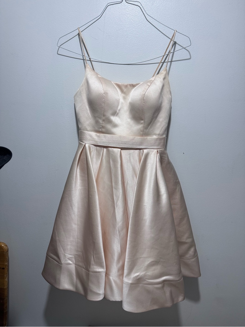 Elegant Satin Spaghetti-Strap Party Dress - Blush